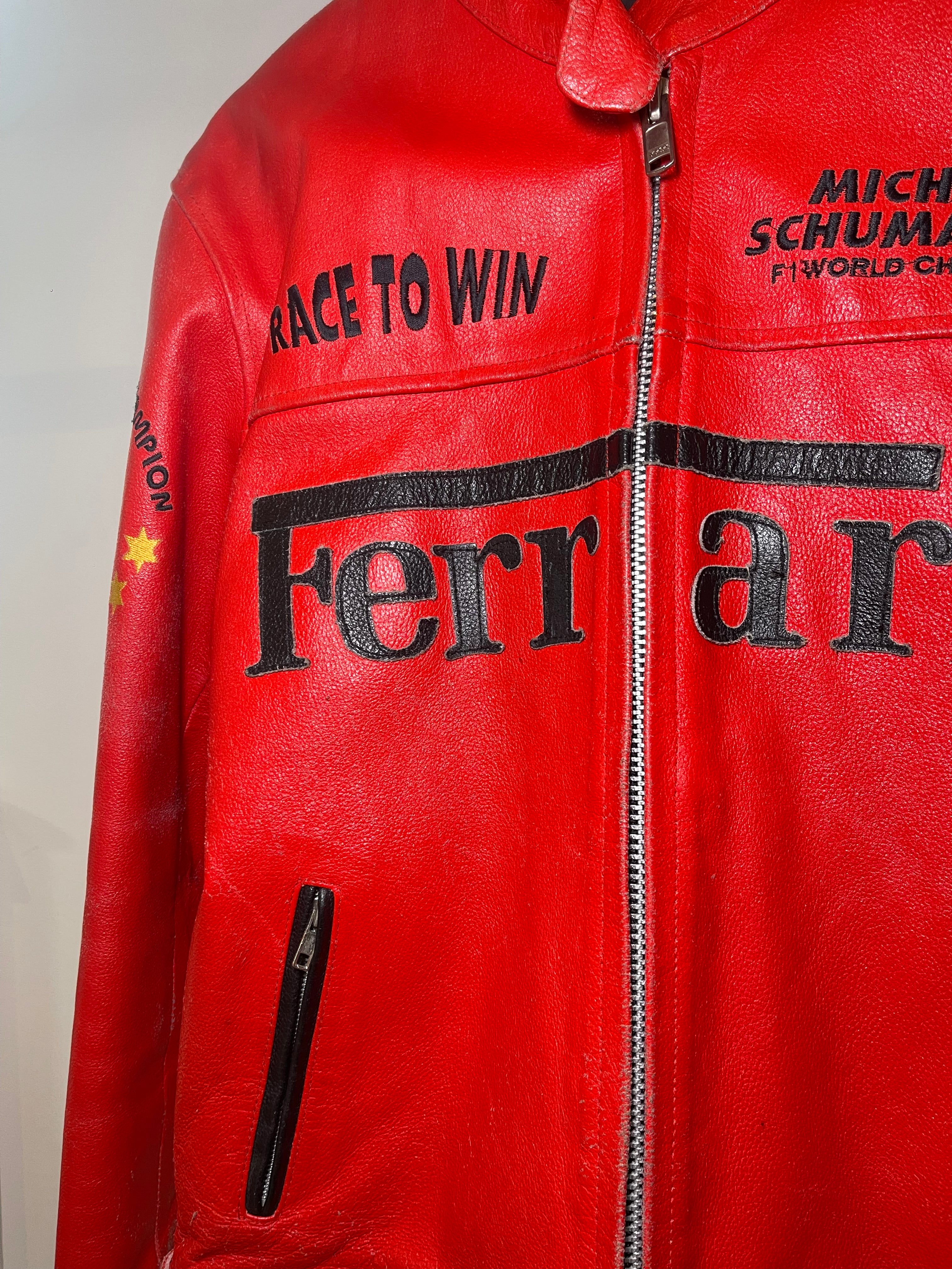 Ferrari leather jacket best sale red